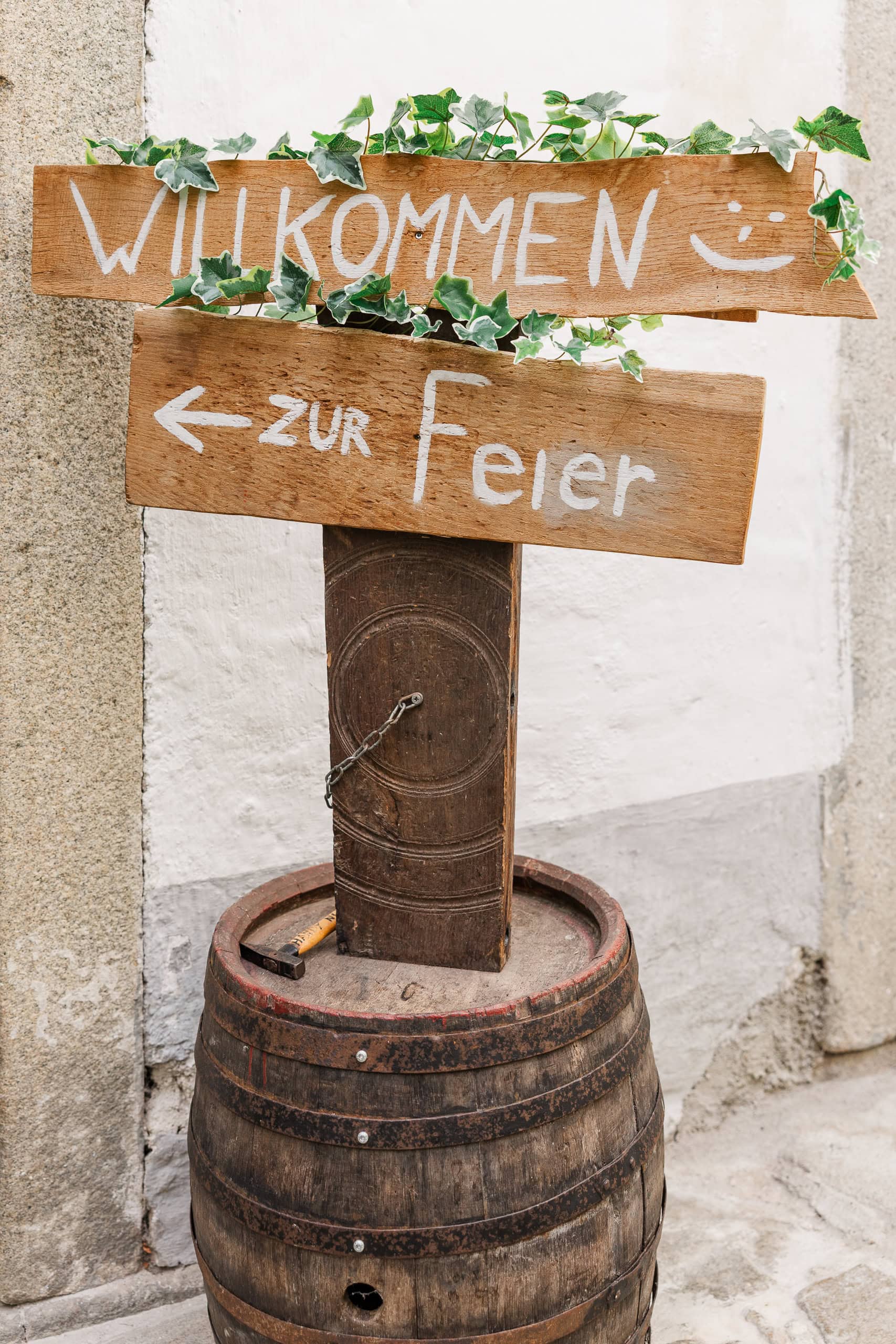 Hochzeit Presshaus Aschach – Detailaufnahme im stilvollen Wintergarten